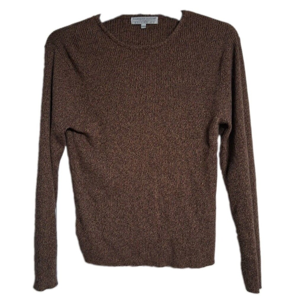 Women's Carolyn Taylor Essentials Brown Fitted? Sweater Size L